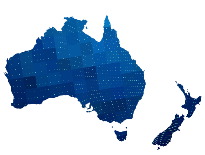 Map of Australia and New Zealand
